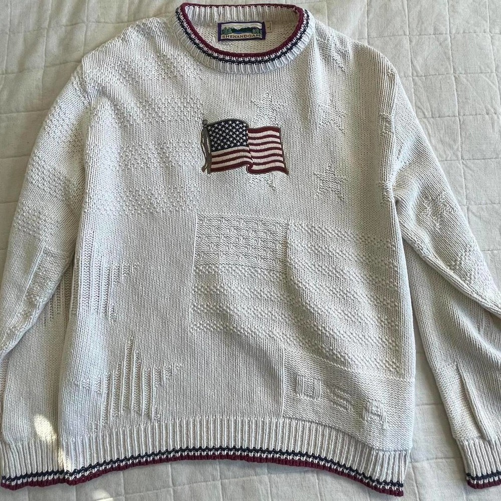 Vintage american flag knit sweater - Picture 2 of 5